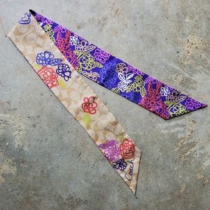 COACH 100% Silk Skinny Scarf - 50" x 2"